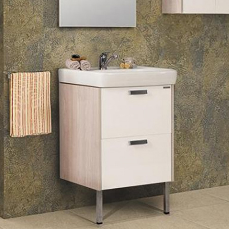 Тумба под раковину Акватон Йорк 55 1A170501YOAV0 белый/ясень фабрик фото