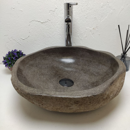 Накладная раковина из речного камня RS01197 (45*45*13) 40A фото