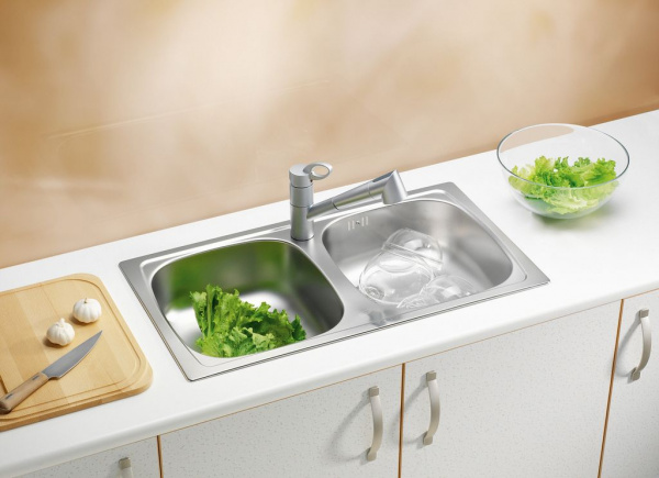 Мойка для кухни Alveus Basic 160 (Satin), слив 90 мм фото
