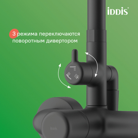 Душевая система Iddis Aiger AIGBL3Fi06 черная матовая фото