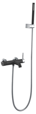 Смеситель для ванны с душем Boheme Uno 463-BCR черный/хром фото