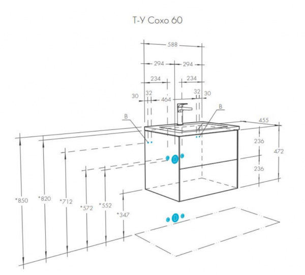 Тумба с раковиной Акватон Сохо 60 1A258001AJA00 фото