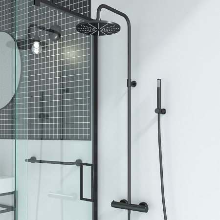 Душевая система Paini Cox 78PQ689TH Черный глянцевый фото