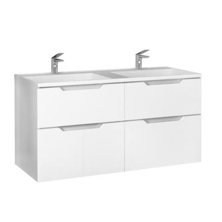 Тумба с двойной раковиной Jorno Prime 120 Prm.01.120/P/W/JR фото