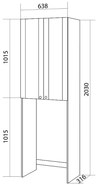 Шкаф над стиральной машиной Бриклаер Хелена 64 4627125416422 фото