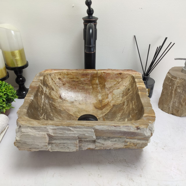 Накладная раковина из окаменелого дерева Fossil Basin OD-00783 (36*34*15) фото