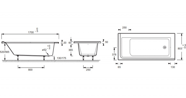 Акриловая ванна Jacob Delafon Formilia E6139R-00 170х80 фото