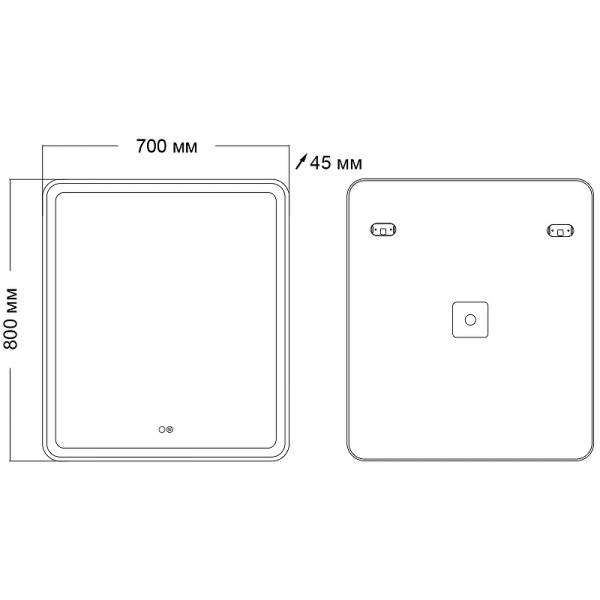 Зеркало с сенсорным выключателем и подогревом Grossman Leo 70 167080 70x80 фото