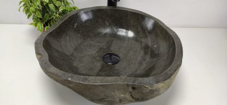 Накладная раковина из речного камня RS0814 (48*44*15) фото