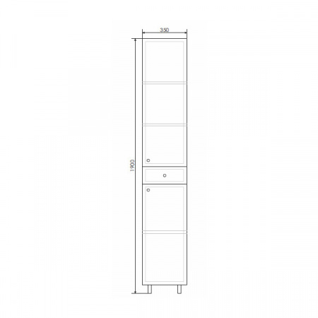 Шкаф-пенал Comforty Сочи-35 белый глянец фото