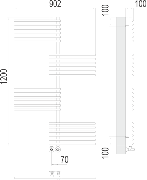 Водяной полотенцесушитель Европа П24 70х1200 Terminus 4670078530622 фото