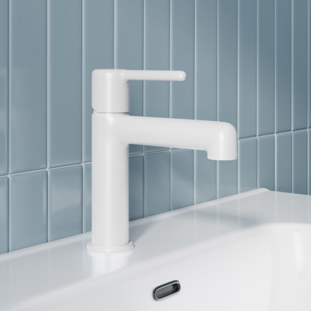 Смеситель для раковины Iddis Эйгер (Aiger) AIGWT00i01 белый матовый фото