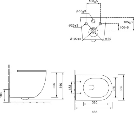 Подвесной унитаз со смывом торнадо SantiLine SL-5005T-MB черный матовый фото