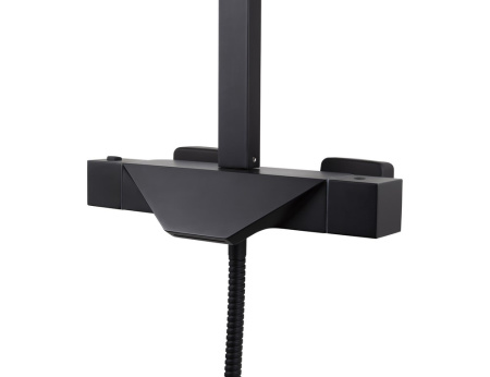 Душевая система (стойка) с термостатом Kaiser Quadris 25182-2 черная матовая фото