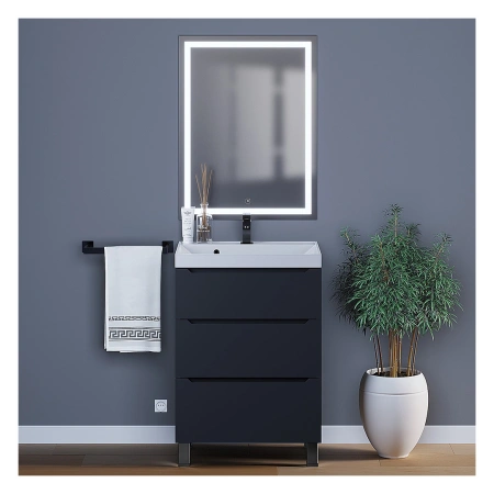 Тумба под раковину напольная Uperwood Tanos 60 291020332 черная матовая фото