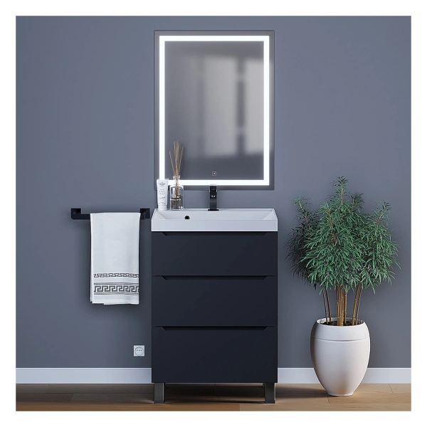 Тумба под раковину напольная Uperwood Tanos 60 291020332 черная матовая фото