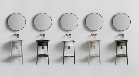 Консоль с керамической раковиной Abber Bequem AC2130MB черная матовая фото