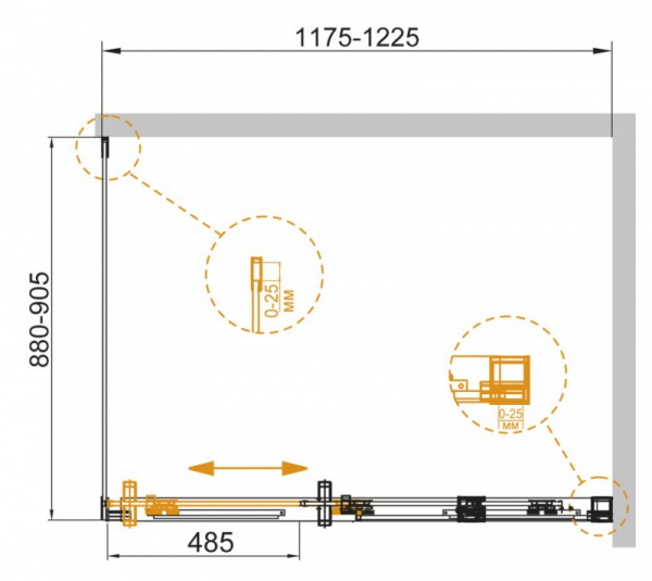Душевой уголок Cezares Duet Soft DUET SOFT-AH-1-120/90-C-Cr 120х90 фото