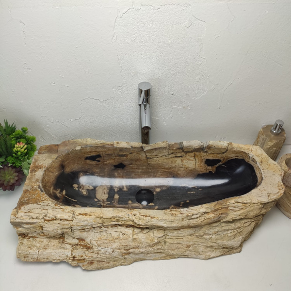 Накладная раковина из окаменелого дерева Fossil Basin OD-01333 (87*44*17) фото