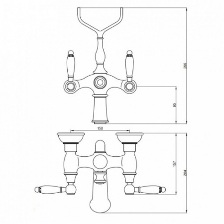 Смеситель для ванны с душем Kaiser Vincent 31044An бронза фото