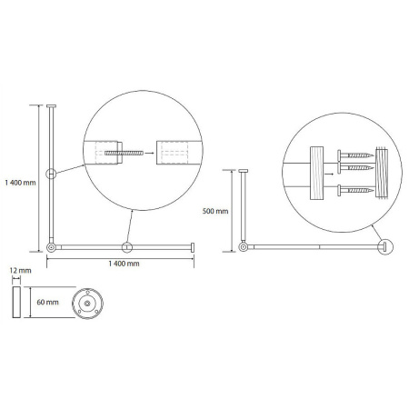 Угловой карниз для ванной Bemeta 101120121 140x140 хром глянцевый фото