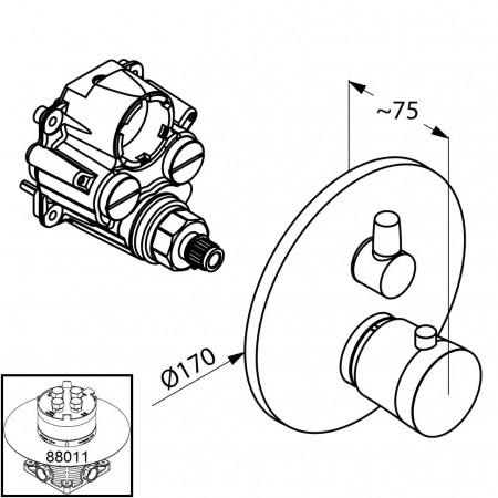 Термостат для душа встраиваемый Kludi Balance 528350575 фото