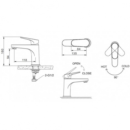 Смеситель для раковины Bravat Eler F1191238CP-RUS фото