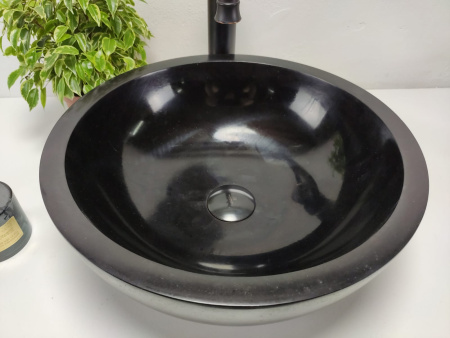 Накладная раковина из камня Андезит Bowl Black Small BA-01010 (40*40*15) фото
