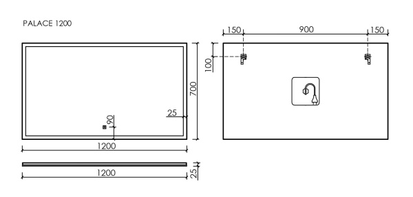 Зеркало с подсветкой Sancos Palace PA1200 120x70 фото