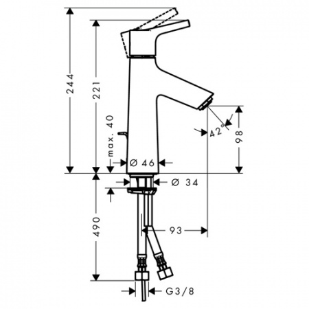 Смеситель для раковины Hansgrohe Talis S 100 72020000 фото