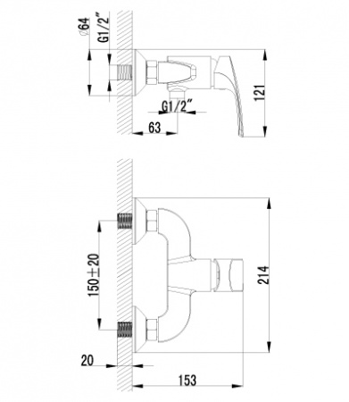 Смеситель для душа Lemark plus Shape LM1703C фото