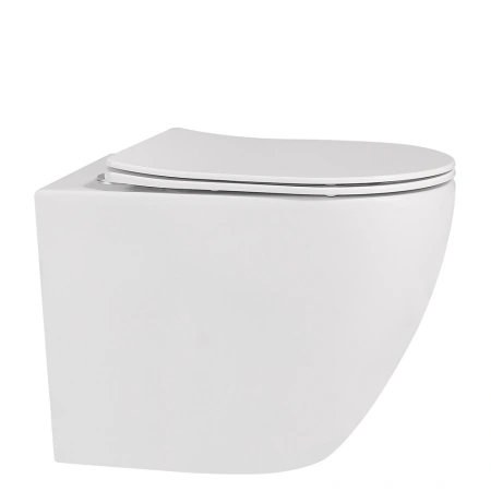 Приставной унитаз безободковый Abber AC1111 с сиденьем фото