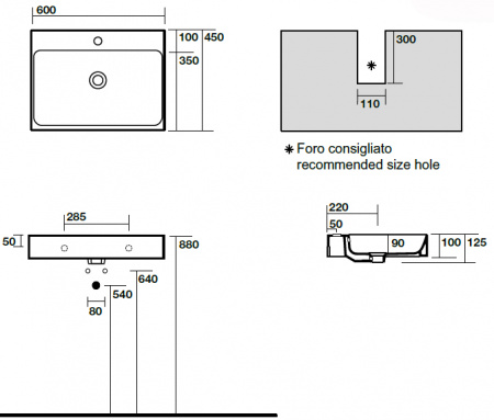 Подвесная раковина Kerasan Cento 3531bi*1 фото