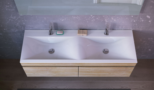 Тумба с двойной раковиной Raval Twins 140 Twi.01.140/P/DS фото