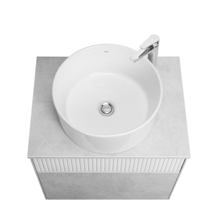 Тумба под раковину Акватон Марбл 60 1A276101MH4C0 белый матовый/слэйт фото