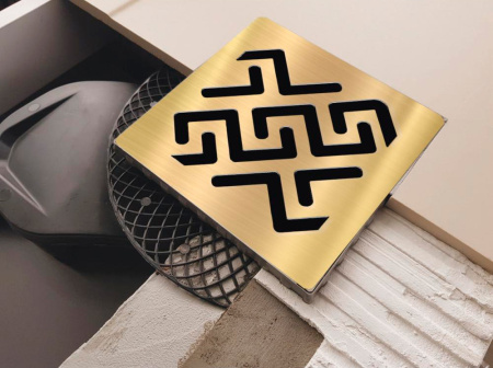 Душевой трап Berges Wasserhaus Platz Antik 094060 10x10 см, бронза фото