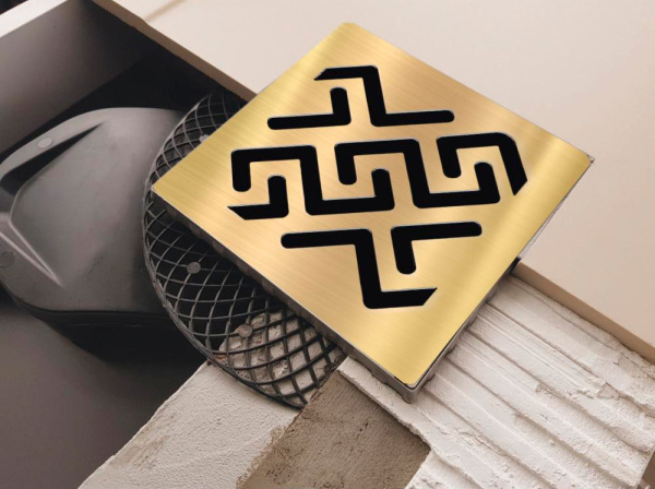 Душевой трап Berges Wasserhaus Platz Antik 094060 10x10 см, бронза фото