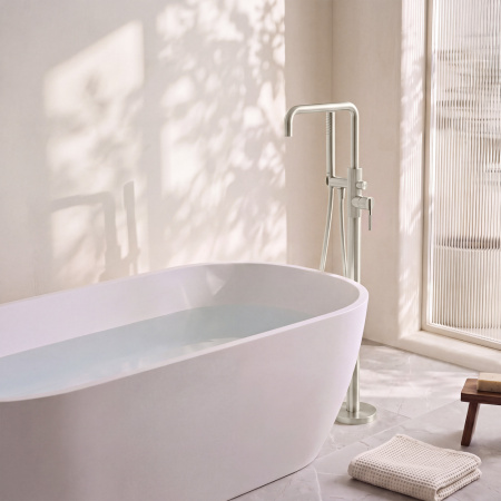 Напольный смеситель для ванны и душа Abber Imperium AF8I15BN никель брашированный фото