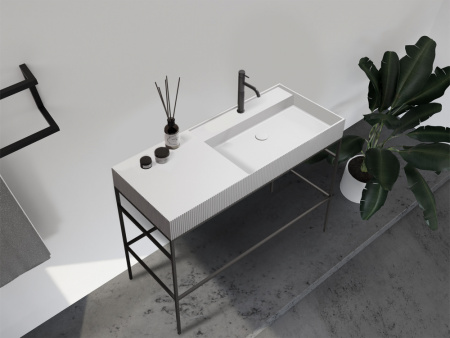 Консоль с раковиной Abber Stein AS2647 120x48 белая матовая фото