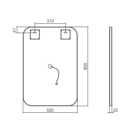 Зеркало Vincea VLM-2F550 55 см фото