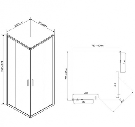 Душевой уголок Vincea Garda VSS-1G800CL фото