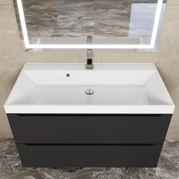 Тумба под раковину Uperwood Tanos 90 291020233 черная матовая фото