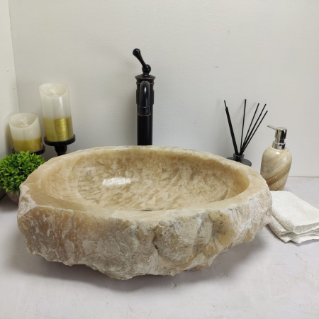 Накладная раковина из оникса Erozy Yellow EO-00539 (51*39*15см) фото