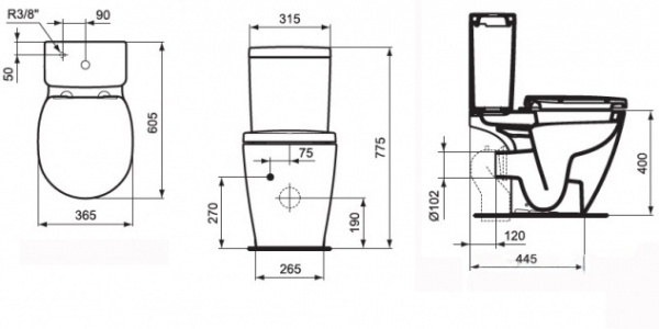 Унитаз Ideal Standard Connect Space E119501 с бачком Connect SCAN E717501 фото