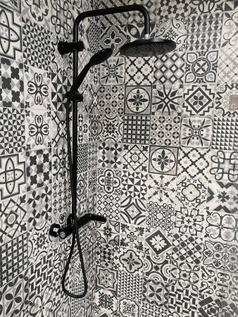 Душевая система Rav Slezak Tigris TG182.5/3CMATC Черный матовый Хром фото