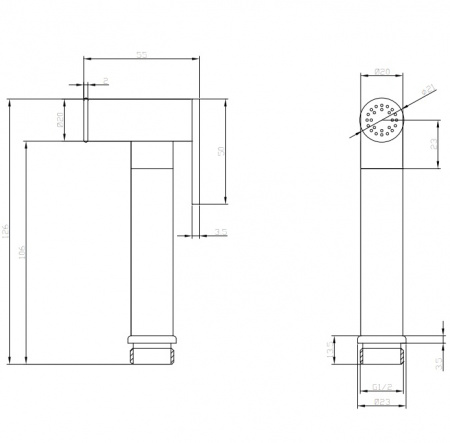 Гигиеническая лейка Omnires Bidetta BIDETTA2-RCR фото