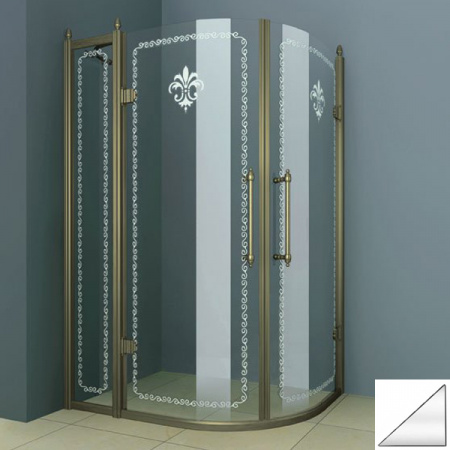 Душевой уголок Cezares Retro RETRO-RH-2-120/90-CP-Cr 120х90 хром фото