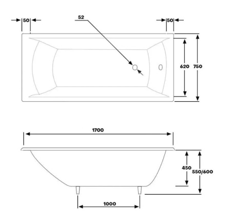 Ванна чугунная Byon Milan V0000083 170x75 фото