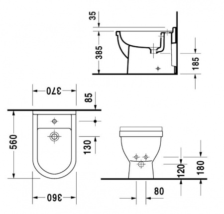 Биде напольное Duravit Starck 3 2230100000 фото