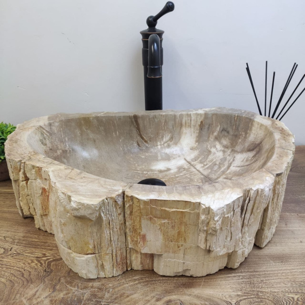Накладная раковина из окаменелого дерева Fossil Basin OD-01124 (55*39*15) фото